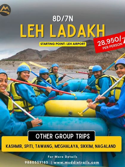 An 8-day, 7-night Leh Ladakh backpacking trip itinerary. This covers everything from river rafting in the Zanskar to exploring remote lakes, with prices and inclusions clearly mentioned.