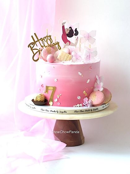 Another angle of the cake designed for a little one who is fond of gymnastics.