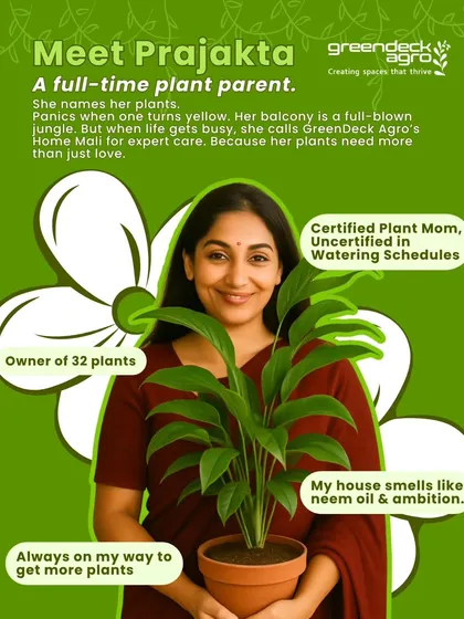 Meet Prajakta, a dedicated plant parent who uses our Home Mali service for expert care when life gets busy. We are here to support passionate plant lovers like her.