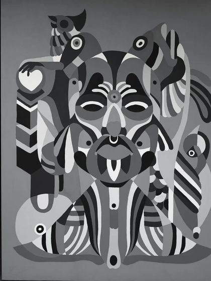 The full 'Aab' canvas, a meditation on the serene brutality of the ocean and the eventuality of its scarcity.