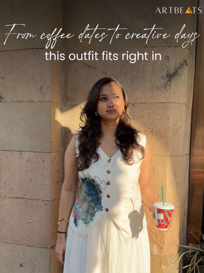 From coffee dates to creative days, the Reverie Co-ord set fits right in. The fine cotton linen is breathable and soft, while the abstract art detail adds a unique touch that feels personal and intentional.