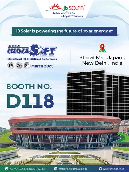 Our invitation to INDIASOFT 2025, where we showcased the future of solar energy. We invited visitors to our booth at Bharat Mandapam in New Delhi to explore our latest innovations in renewable energy.