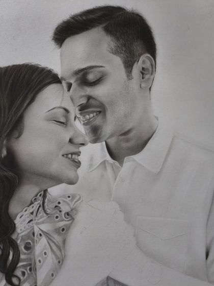 The completed portrait, showing the soft lighting and gentle expressions.