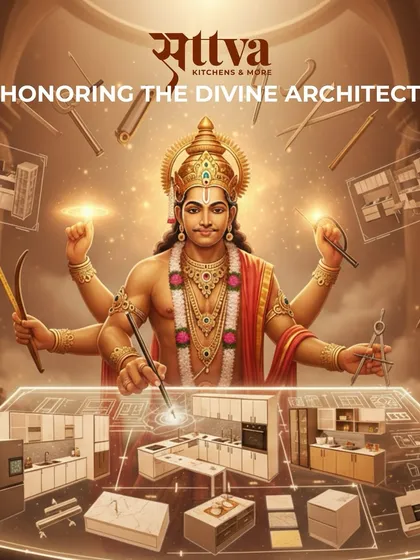 I honor Vishwakarma, the divine architect, in my work. This creative represents my commitment to designing with a balance of creativity, positive energy, and harmony.