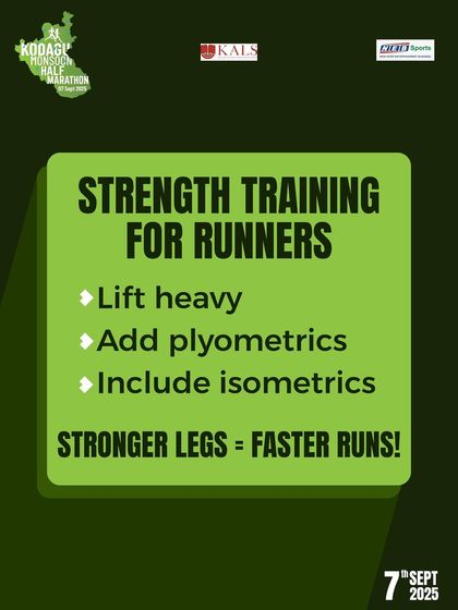 Stronger legs equal faster runs. We emphasize strength training for runners, including lifting heavy, plyometrics, and isometrics.
