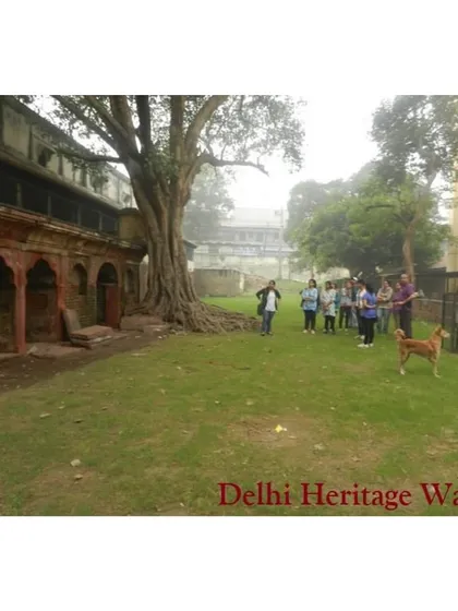 A group gathers in the courtyard of the Dara Shikoh Library. Here we discuss its transformation over the centuries and the stories of its famous residents, including Prince Dara Shikoh and David Ochterlony.
