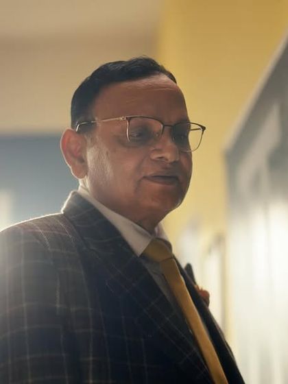 A close-up of RD Sharma in his professor attire. The styling was key to building this iconic and memorable character for the campaign.