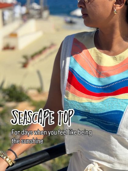 The Seascape top, for days when you feel like being the sunshine. The colorful, wave-like art panel on the chest is a joyful and vibrant detail.