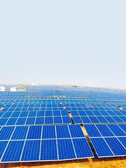 Endless rows of high-efficiency solar modules at our Project Nayaka plant. This facility was a testament to our commitment to customer-centric solutions, evolving from rooftop solar to large-scale open-access projects to meet growing business needs.