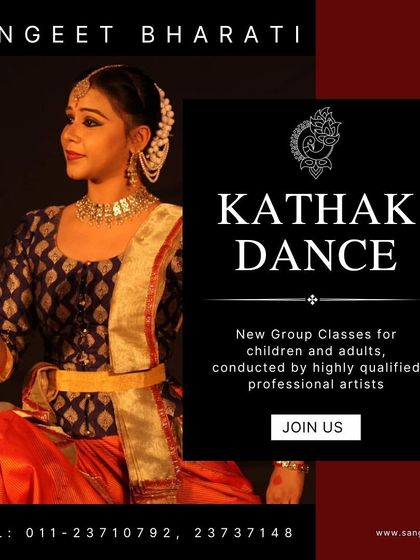 A close up of a Kathak dancer showcasing the detailed costume and expressive `bhaav`. We guide our students in both the technical and emotional aspects of the dance.