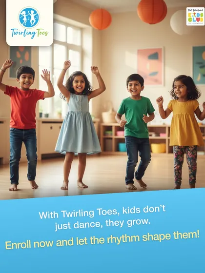 With Twirling Toes, kids do not just dance, they grow. Our dance fusion classes are a healthy outlet for all that extra energy, channeling it into learning rhythm, teamwork, and creative expression.
