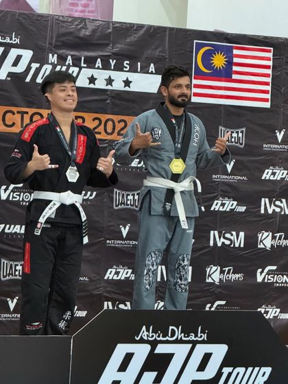 Standing on top of the podium in the Gi division. Representing Crosstrain and India on the international stage.