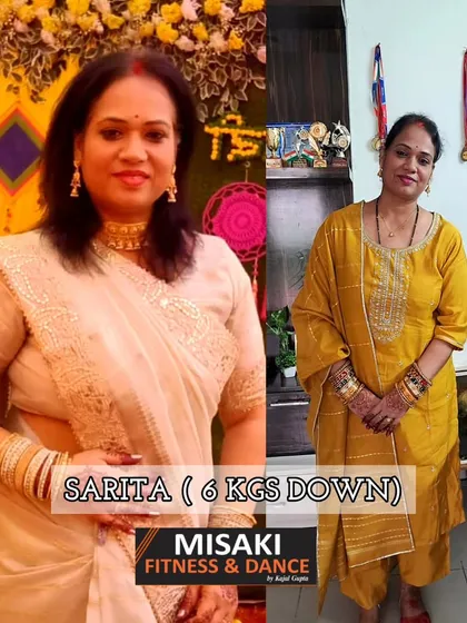 Sarita is 6 kgs down and looking absolutely radiant. Her transformation is a beautiful result of her hard work in our group fitness sessions.