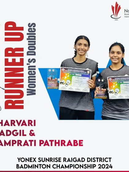 Our Women's Doubles pair, Sharvari Gadgil and Samprati Pathrabe, secured the runner-up position through excellent teamwork and skill.