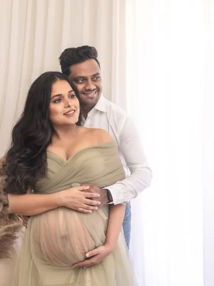 We create the dream you envision. This romantic couple's portrait in our boho studio setup captures that one perfect moment of connection that you will feel every time you look at the frame.