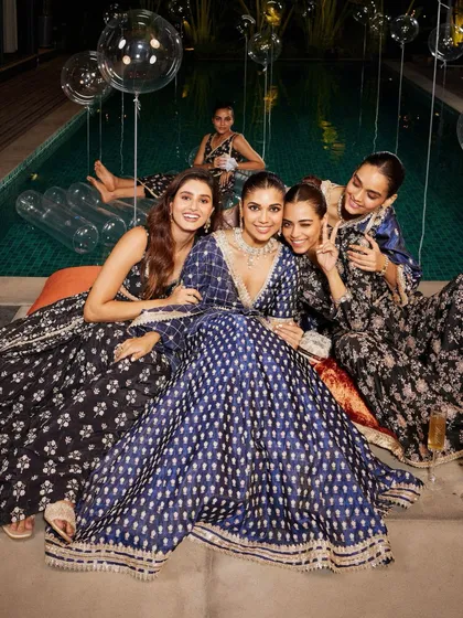 Just a bunch of Mulmul girls living their best life at an after party. My outfits are designed for celebrating in style.