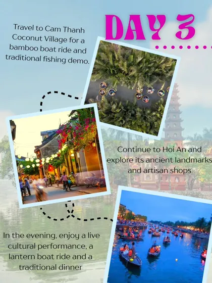 A peek into Day 3 of our Vietnam art adventure. We combine cultural immersion, like a bamboo boat ride in Cam Thanh, with exploring the artisan shops of Hoi An, ending the day with a traditional dinner and lantern boat ride.