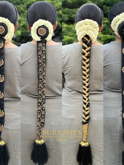 A South Indian bride's look is incomplete without the perfect hairstyle. In my course, you will master over 20 traditional and modern hairstyles, including intricate bridal braids like these.