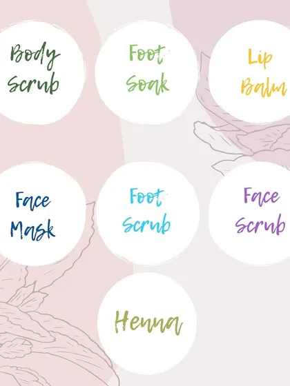 A simple, clean graphic listing some of the products available from UY Skincare.