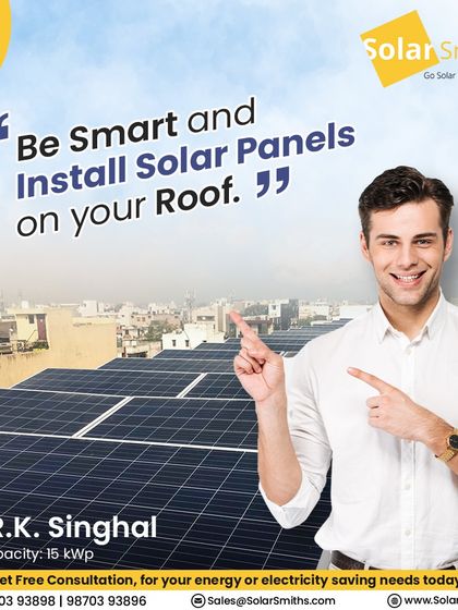 Mr. R.K. Singhal made a smart choice by installing this 15 kWp solar plant on his roof. It's a powerful example of how residents can become energy independent and secure long-term savings.