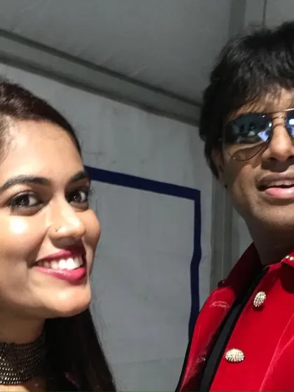 A selfie with the super talented Indian Idol singer Sayli Kamble backstage in Mauritius.