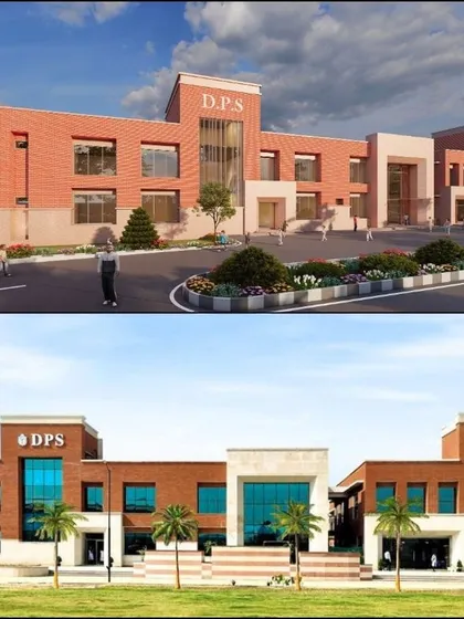 This is what I mean by bringing plans to life. On top is the initial 3D design for a DPS school, and below is the final building. My project management ensures that the architectural vision is executed with precision, delivering a reality that matches the promise.