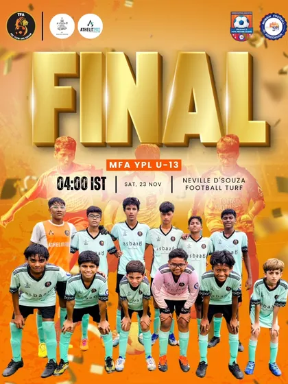 The final battle awaits. A poster for our U13 team's appearance in the MFA YPL Finals.