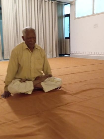 A moment of rest and contentment in a seated posture after a fulfilling asana practice.