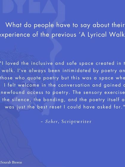 The same testimonial, emphasizing the power of creating a safe space for people to find a newfound access to poetry through sensory exercises and bonding.