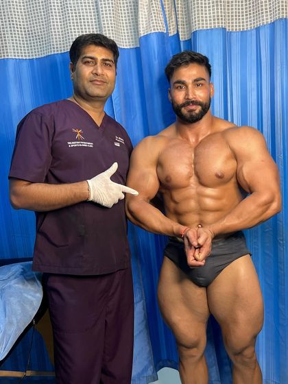 With professional athlete Raj Faujdar after his muscle recovery session.