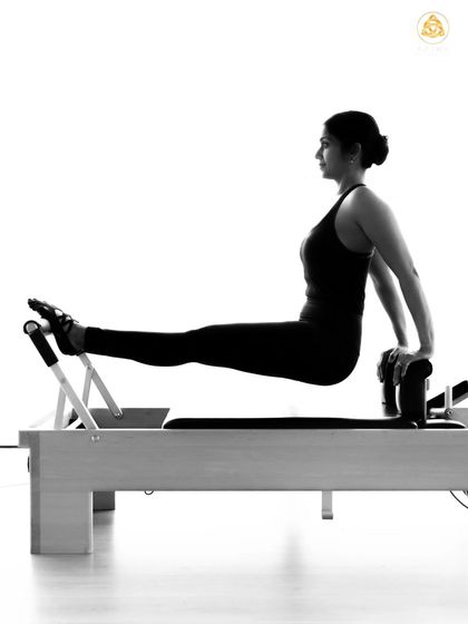 This exercise on the Reformer is fantastic for building tricep and shoulder strength while maintaining a stable core. It demonstrates how Pilates provides a full body workout.