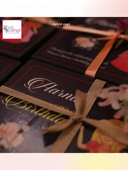 For darling Aarna's 5th birthday, I had the opportunity to design these princess-themed return gift boxes. Each custom party favor was personalized to match the celebration's enchanting Disney princess theme, creating a memorable keepsake for her little guests.