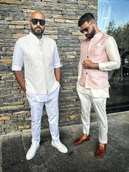 Me and my DJ partner Kabir looking sharp in our traditional outfits for a wedding in Bodrum, Turkey.