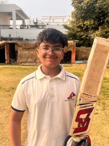 Sbitan, with his bat held high, after a show-stopping performance. We focus on developing players who can change the game with either bat or ball.