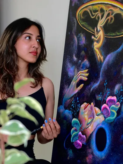Adding layers of cosmic dust and starlight. The process of creating this piece felt like weaving a story about the threads of light that connect us all.