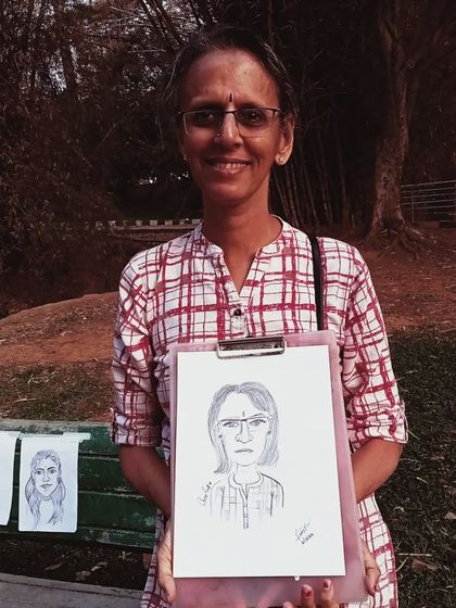 Meet the amazing Geetha mam. Her smile is so gentle, and it was a pleasure to draw her.