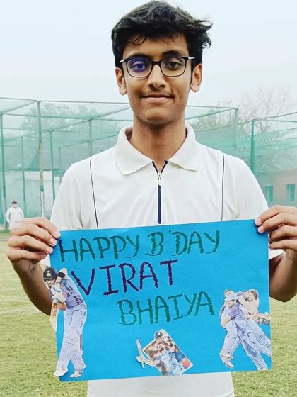 A heartfelt birthday wish for "Virat Bhaiya". Our students look up to him not just as a player, but as an elder brother.