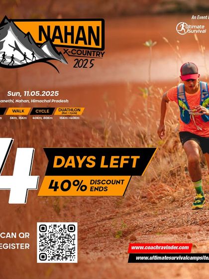 4 days to go. This graphic for the Nahan X-Country Race clearly shows the registration details and the expiring discount.