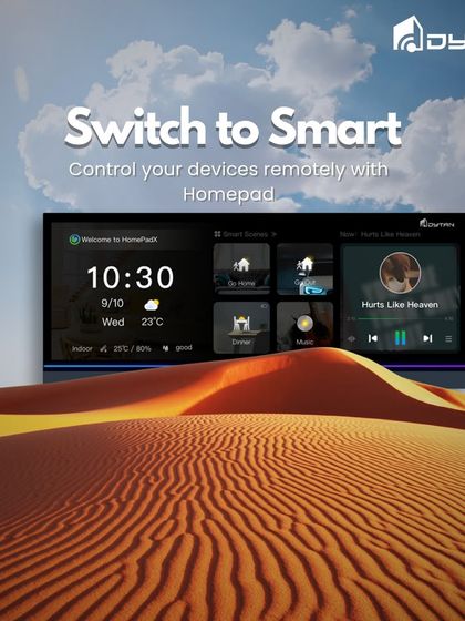 Control your devices remotely with the HomePad. This conceptual image shows the power of having a central command center, no matter your environment.