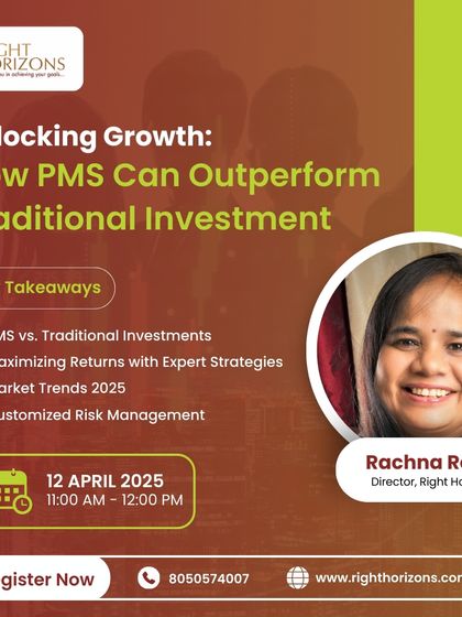 In this webinar, Director Rachna Rego explains how Portfolio Management Services (PMS) can outperform traditional investments. The session is designed for HNI investors looking for personalized, expert-driven strategies.