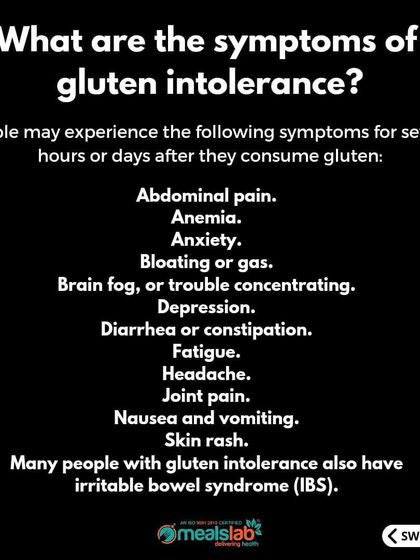 Are you experiencing these symptoms? This slide lists common signs of gluten intolerance, such as abdominal pain, brain fog, and joint pain. Recognizing these can help you and your doctor identify the issue.
