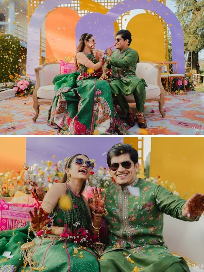 More moments from our colorful Haldi and Mehendi events, capturing the joy, laughter, and beautiful details.