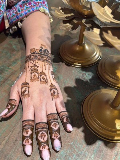 Another angle of the modern-traditional bird cage design, showing how the elements are placed to create a flowing, elegant pattern.