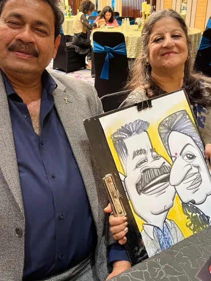 This couple's caricature has a classic, fun feel. It was a great night of drawing at the Sheraton.