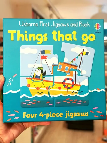 This 'Things that Go' 4-piece jigsaw puzzle is great for developing problem-solving skills in young children while they have fun.
