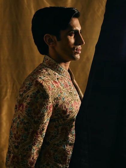 From every angle, this sherwani tells a story of regal elegance. We customize the fit and design to create an ensemble that is exclusively yours.