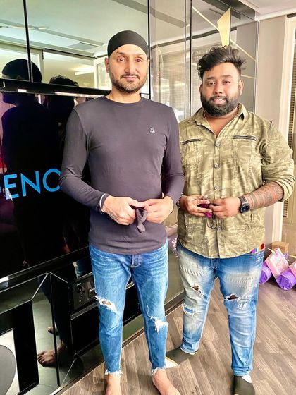 Another great shot with cricket star Harbhajan Singh.