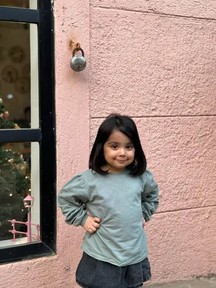 A classic and adorable bob haircut for this little girl. This timeless style is easy to maintain and always looks sweet.