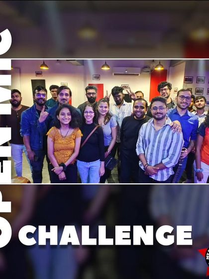 The whole gang from another Open Mic Challenge, celebrating the talent and the supportive atmosphere.