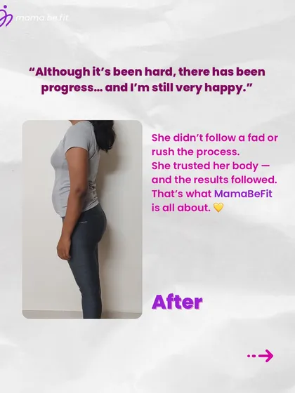 "Although it's been hard, there has been progress... and I'm still very happy." This mama's feedback shows that trusting the process and her body led to results she is proud of. This is what my program is all about.